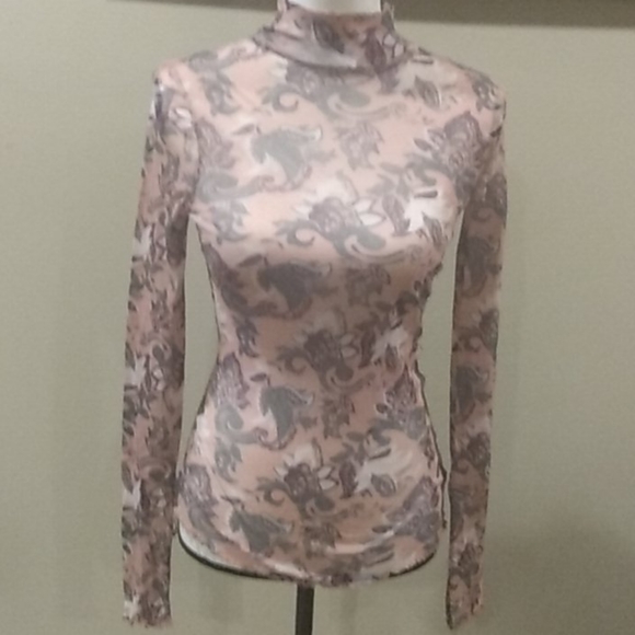 Free People Tops - free people sheer Floral turtleneck